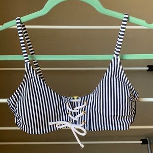Striped bikini top. Size medium.